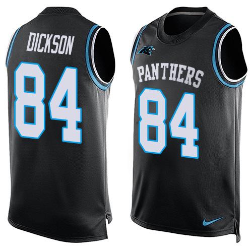 Nike Panthers #84 Ed Dickson Black Team Color Men's Stitched NFL Limited Tank Top Jersey - Click Image to Close